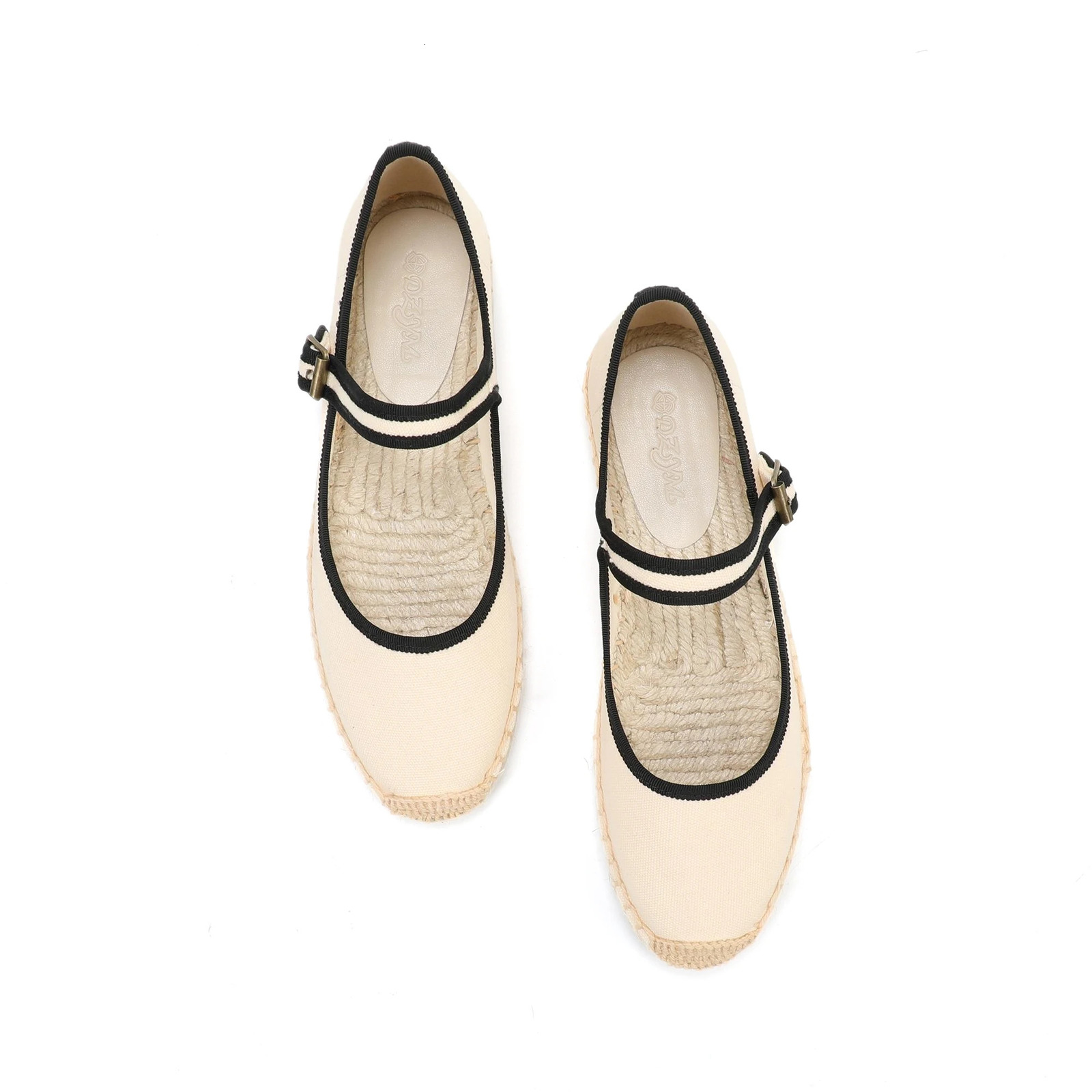 Stylish Mary Jane Espadrilles Womens Flat Shoes New with Breathable Canvas Upper ladies loafers 241014