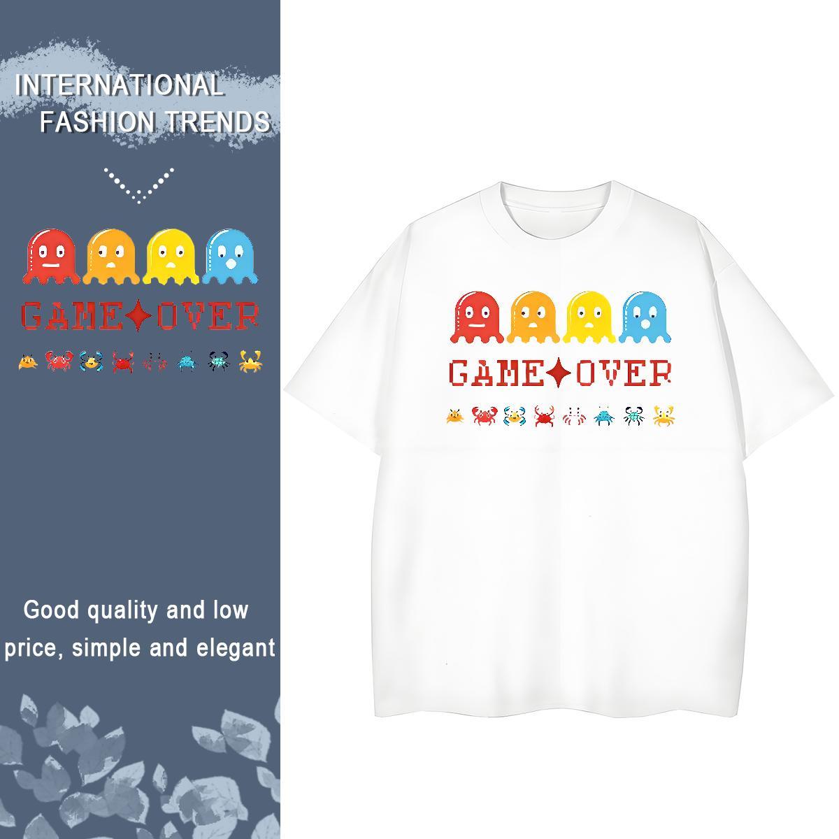 Stylist Woman T Shirts 230g 100% Cotton Round Neck Short Sleeve Daily Wear crab Couples T Shirts 5A DIY Anime Printed Tshirts