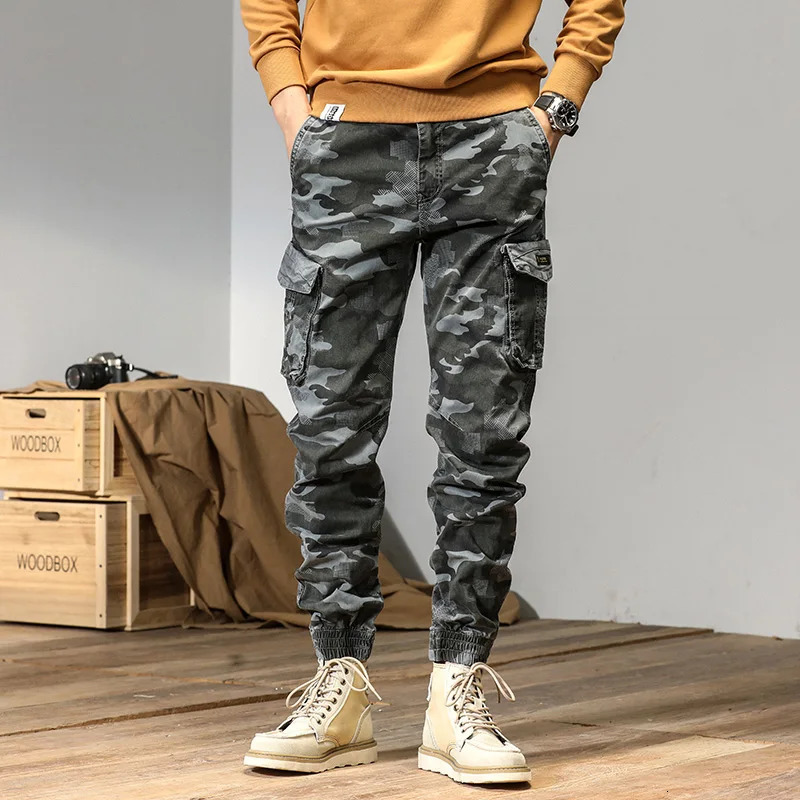 CAAYU Joggers Mens Product Pants Casual Y2k Hit Colorful Pocket Mens Trouser Sports Pants Street Clothing Military Green Camouflage Pants 240930