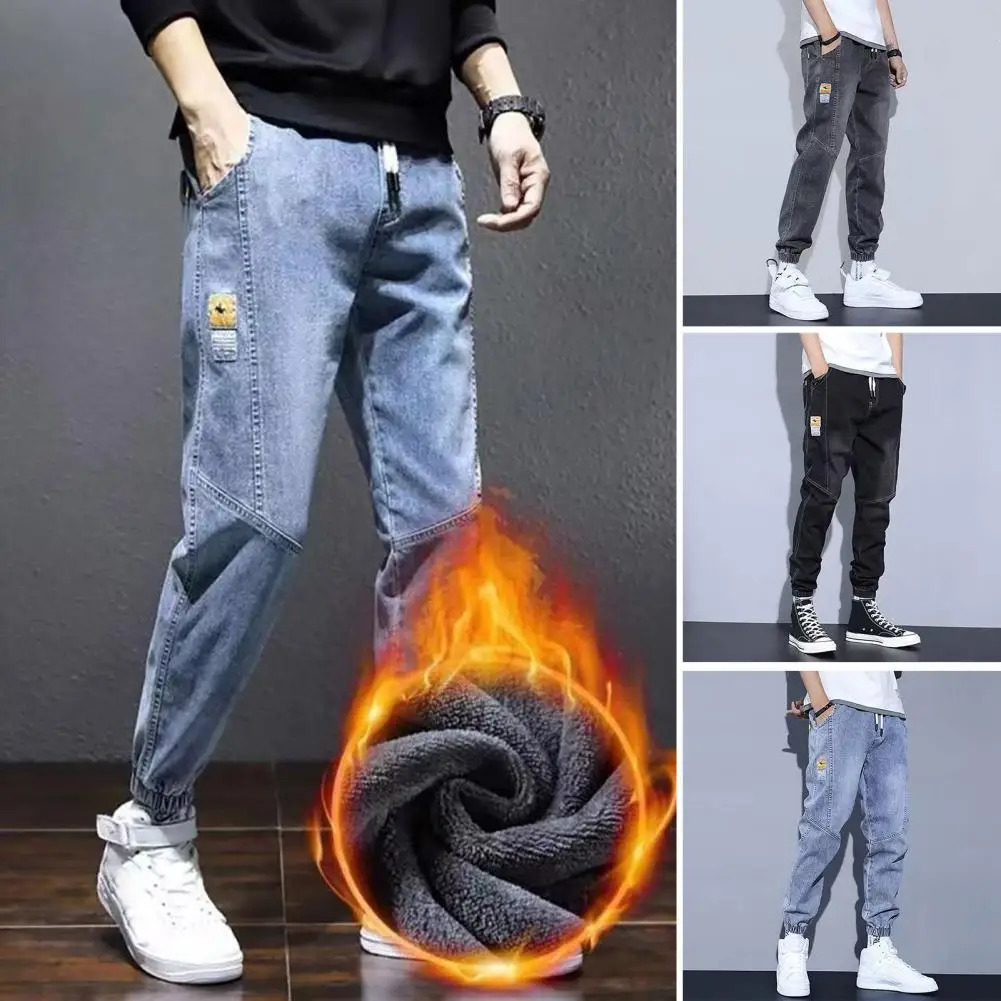 Autumn Winter Blue Cargo Jeans Men Streetwear Denim Jogger Pants Baggy Jean Trousers Male Oversize Large size 5XL 241011
