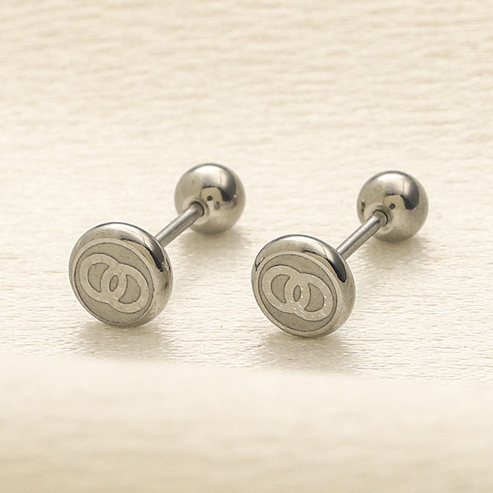 Fashion Simple Round Stud Earrings Famous Women 18k Gold Silver Plated Stainless Steel Crystal Pearl Earring Sweet Girls Wedding Party Gifts Jewelry Accessories