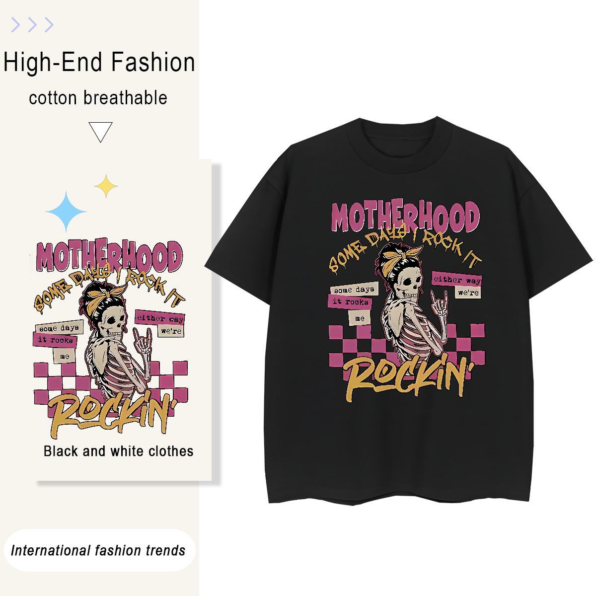 Custom T Shirts Women 230g Pure Cotton Breathable Hip Hop Street skull Tshirt for Man Woman Lady Plus Size Cartoon Clothings