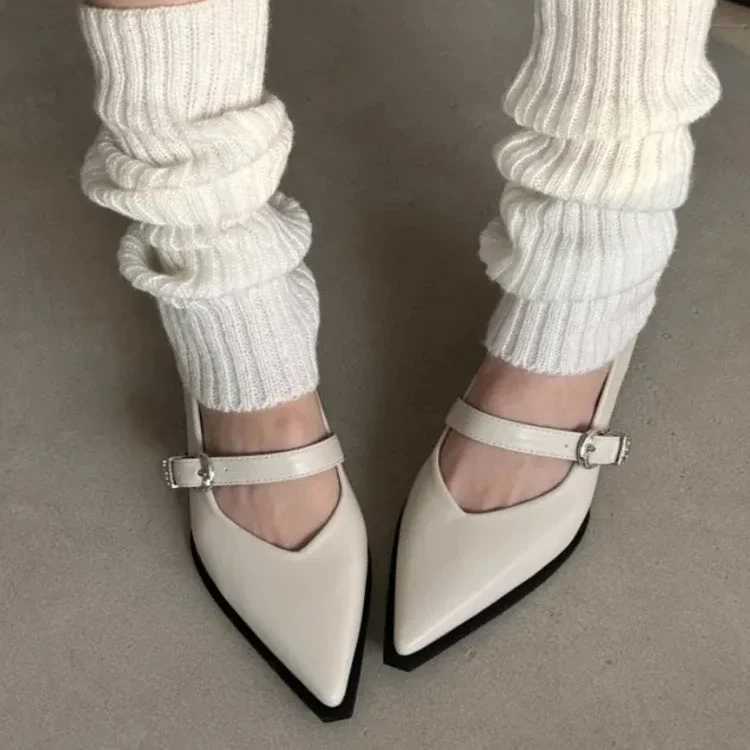 Women Spring Leather Pumps Fashion Pointed Toe Mary Janes Shoes Solid Color Womens Lace Up Low Heels Shoes Zapatos MujerLX241014