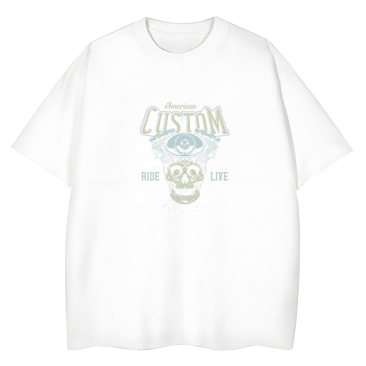 2024 T shirt 230g Pure Cotton Breathable Short Sleeve Home Outdoor skull Womens Tshirts Wholesale Skull Wear