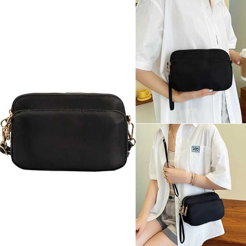 Durable nylon mobile phone cash bag small shoulder bag womens daily casual solid color cross body bag waterproof coin holder handbag M241014