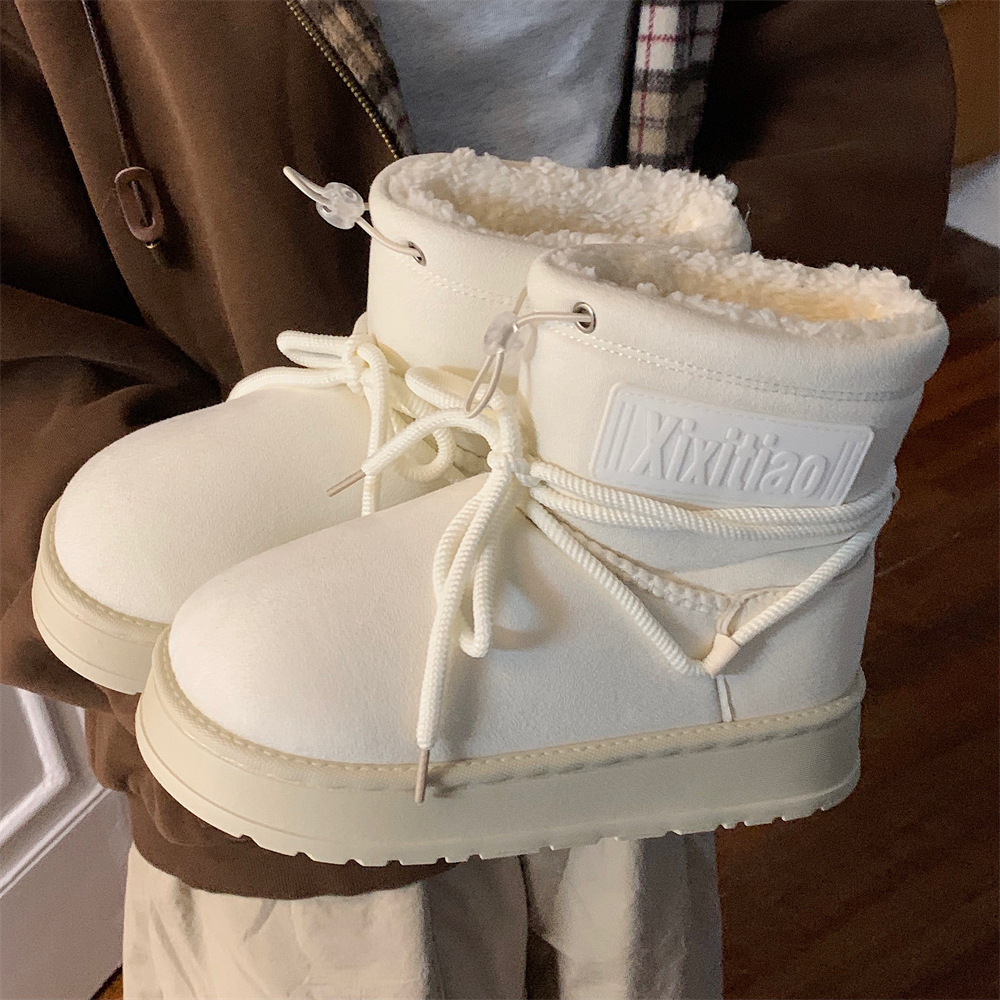 Winter Snow Fur Boots: Stylish Platform Shoes for Women 034a