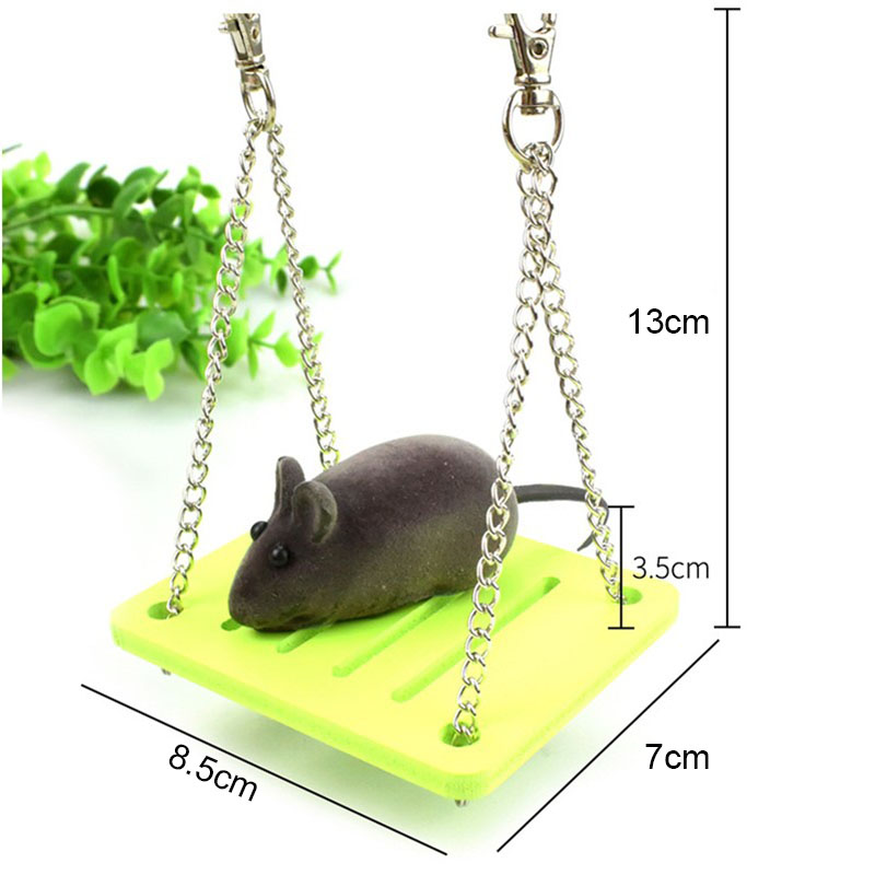 1Pcs Swing Toy Pet Hamster Toys Hanging Gadget Wooden Cage Accessories Supplies Amuse Mouse Natural Wood Toy for Small Pets