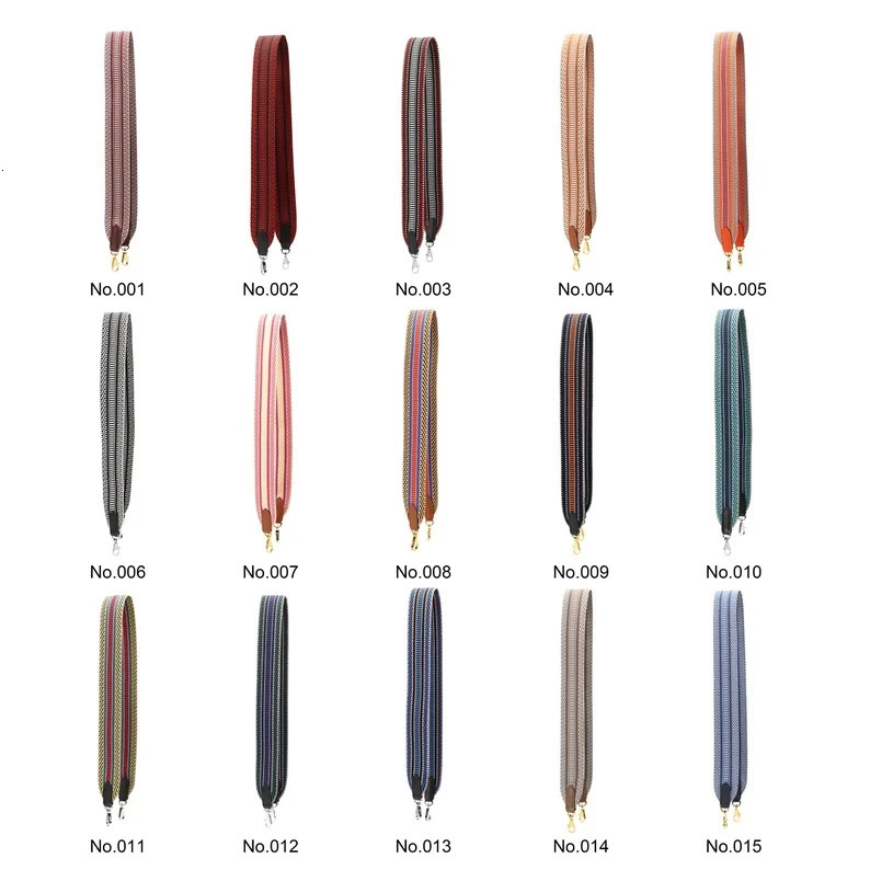 Colorful striped canvas crossbody strap with cowskin leather suitable for er shoulder bags wallet replacement accessories 241008