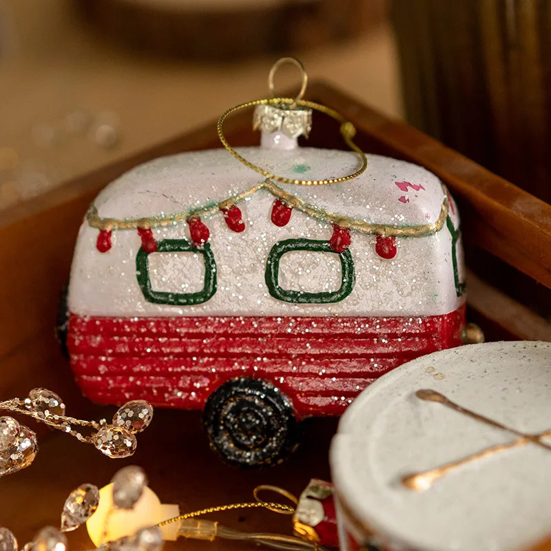 Colored Shaped Ball Tree Decorative Christmas Gift Bag Car House Snowman Garland Pendant 241008