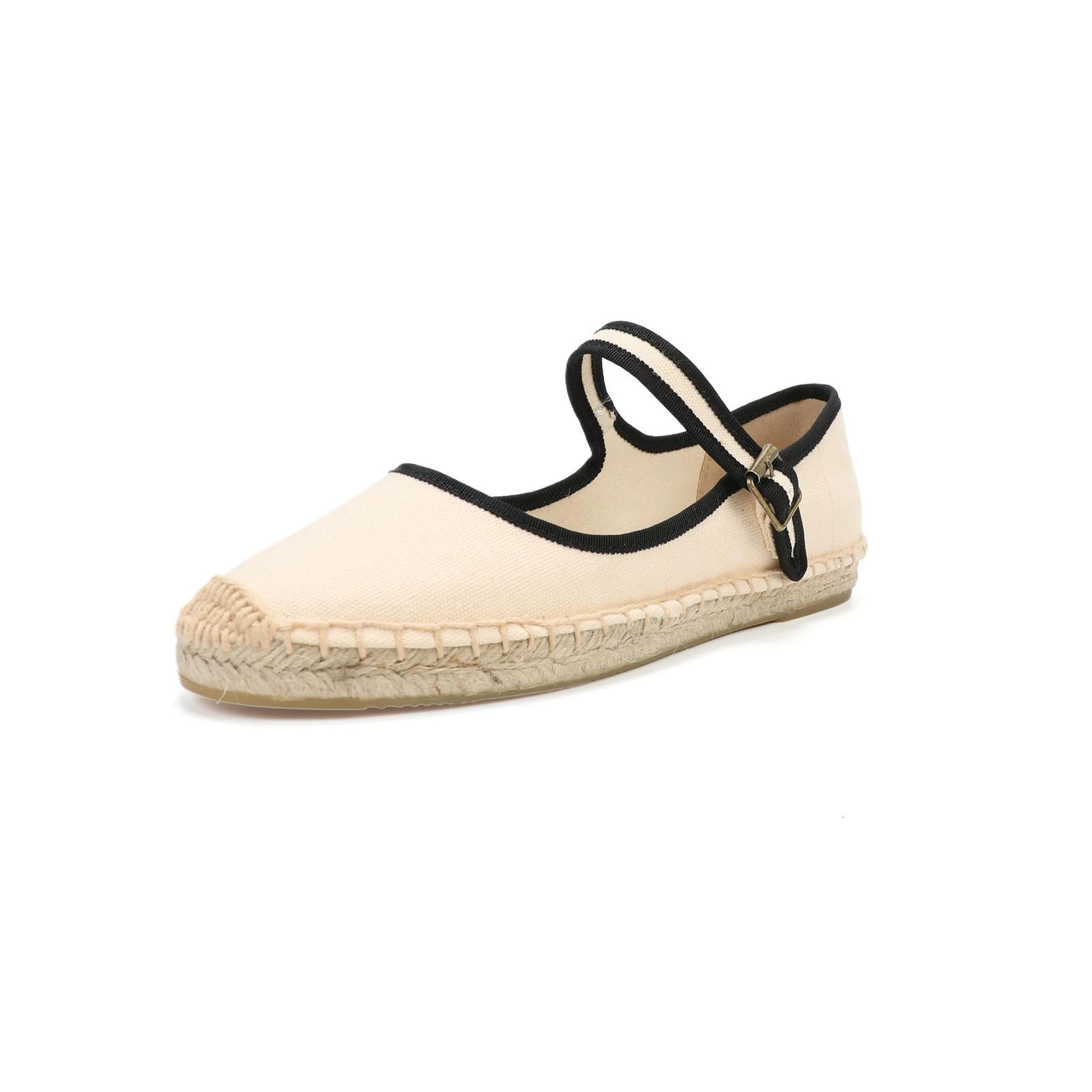 Stylish Mary Jane Espadrilles Womens Flat Shoes New with Breathable Canvas Upper ladies loafers 241014