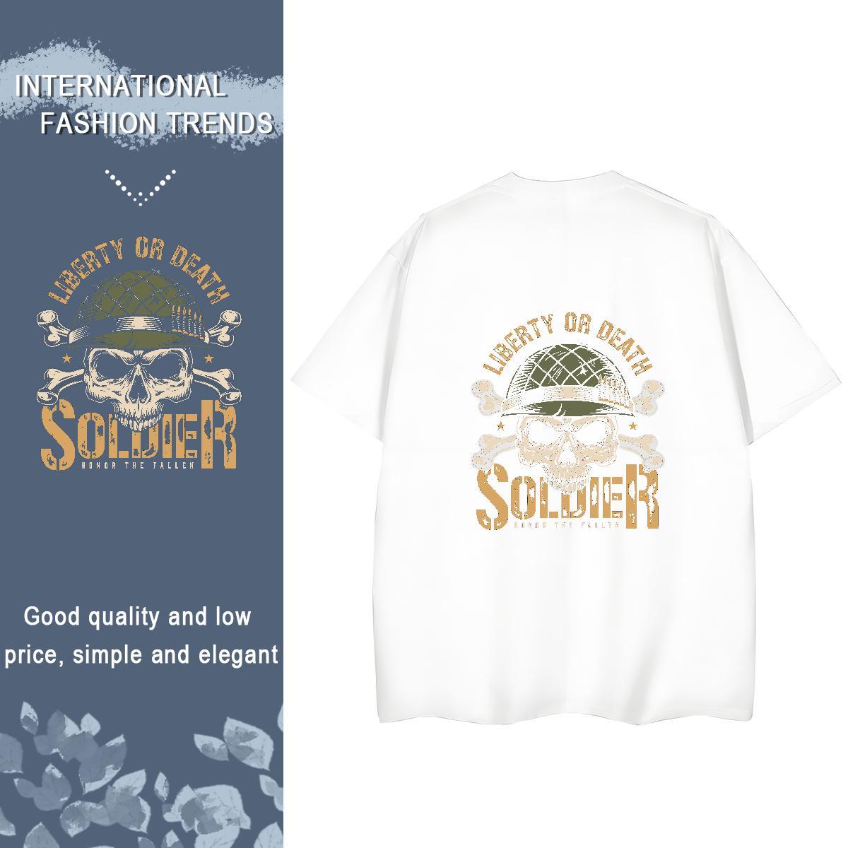 Casual New Women T Shirts 230g Pure Cotton Round Neck Short Sleeve Street Wear skull Couples T Shirts High quality Oversized L-4XL Tops Shirt