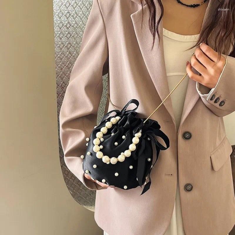 2025 NEW Totes Women's Messenger Bag European American Fashion Personalized Ins Foreign Style Chain Pearl Tide With Shoulder Bucket zhanyishengli