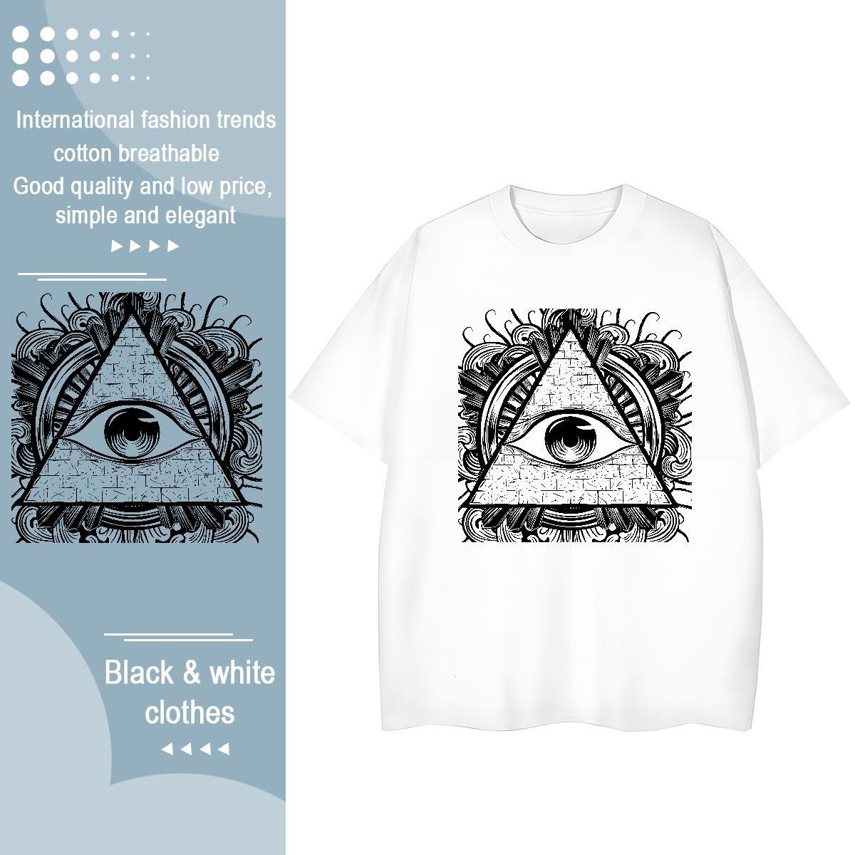 Custom T shirt 230g 100% Cotton Short sleeve Soft Daily Wear eye of the devil Women Tshirts Comfortable Oversized L-4XL Tops Shirt