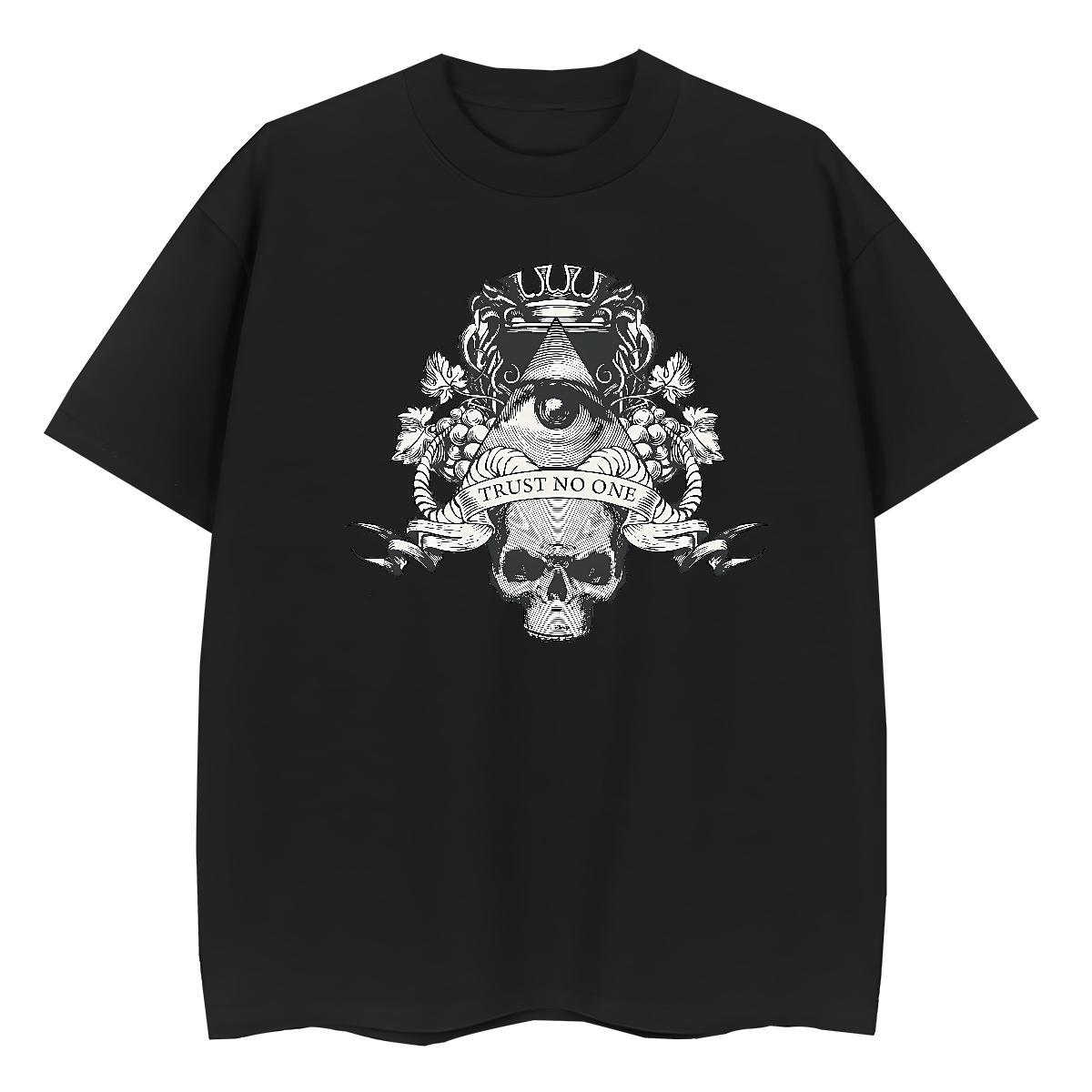 New T-Shirts 230g 100% Cotton Round Neck Short Sleeve Casual Sport eye of the devil Unisex Tshirts Popular Oversized Tees Shirts