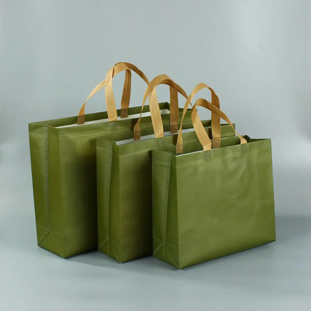 Durable with Handle DIY Green Blue Non Woven Tote Gift Bag Handbag Ecobag Eco Grocery 241011