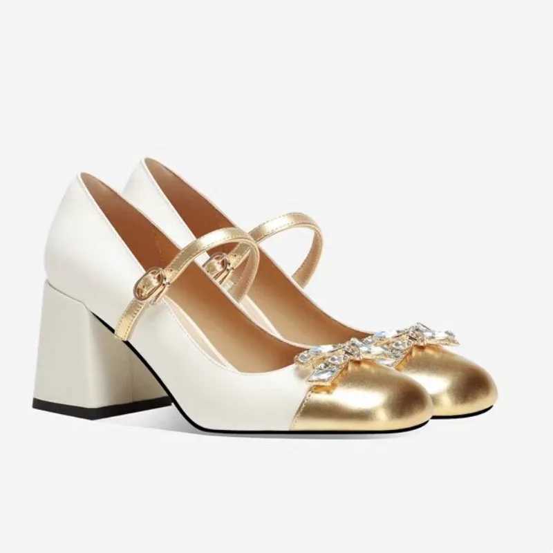 Womens High Heels Fashion Rhinestone Bow Designer Womens Shoes Autumn New 2024 Banquet Party Dress Womens Mary Jane ShoesLX241014
