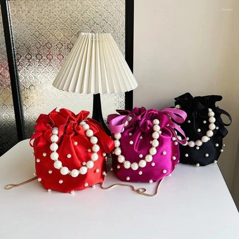 2025 NEW Totes Women's Messenger Bag European American Fashion Personalized Ins Foreign Style Chain Pearl Tide With Shoulder Bucket zhanyishengli