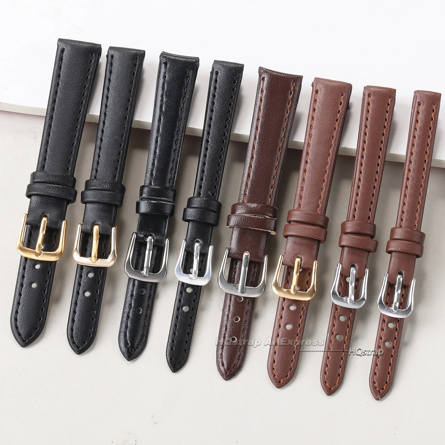 PU Leather Watch Band 12mm 14mm 16mm 18mm 20mm 22mm 8mm 10mm Thin Watchband Wrist for Women Men Waterproof Bracelet Accessories 241010