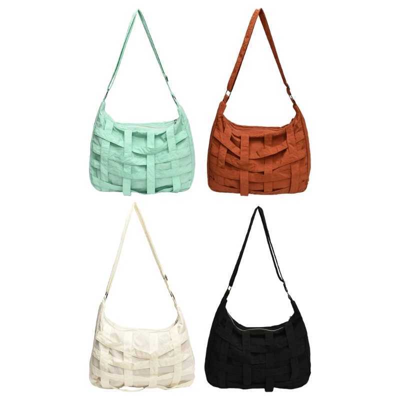 E74B Womens Solid Color Shoulder Bag Large Capacity Cross Body Bag Casual Messenger Bag M241014