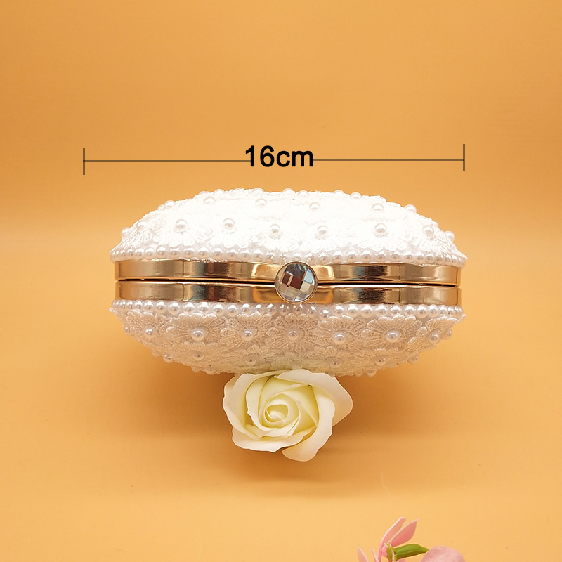 BaoYaFang White Royal Blue Flower bags heart purse handbags Chain Shoulder bags Fashion Evening bags