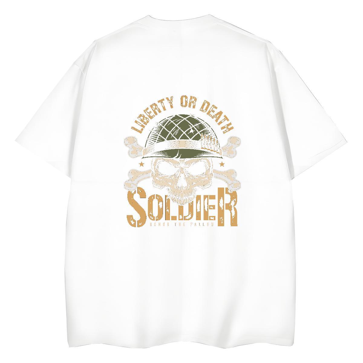 Casual New Women T Shirts 230g Pure Cotton Round Neck Short Sleeve Street Wear skull Couples T Shirts High quality Oversized L-4XL Tops Shirt