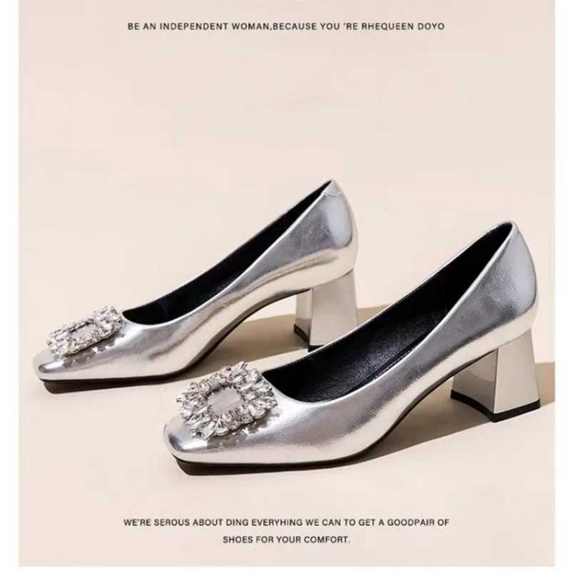Women Flats Single Shoes Spring Autumn Solid Pu Rhinestone Mary Jane Shoes Casual Ladies Slip on Loafers Sliver Gold MoccassinLX241014