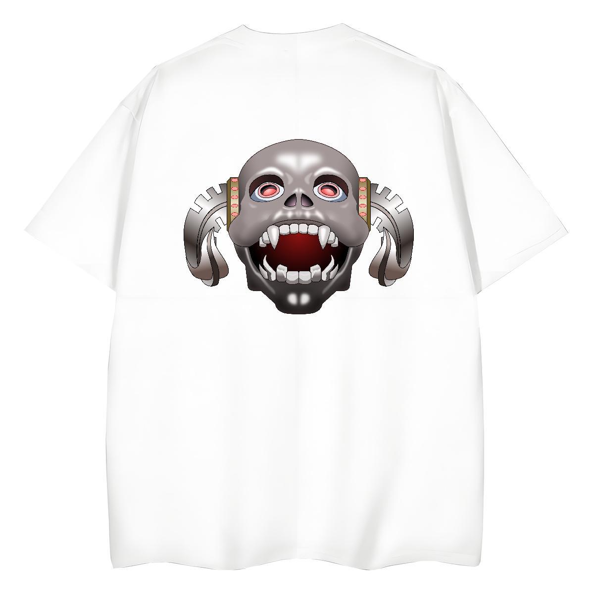 Fashion New T-Shirts for Women 230g Cotton Breathable Crew Neck Summer Casual skull Women Tshirts Loose DIY Printed Wear