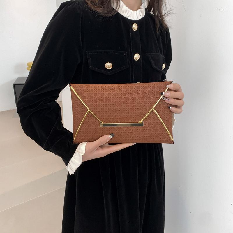 Clutch Bags European And American Fashion Pull Style Envelope Bag 2024 Solid Color Casual Simple Western Small Square