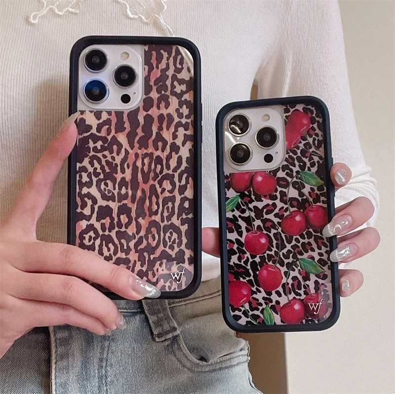 New Arrival Wildflower 3D Leopard Cherry phone case suitable for iPhone 16 15 13 12 Pro Max Plus 16 Pro 15 Pro WF Dream Bear Cute Cover Fund Z241012