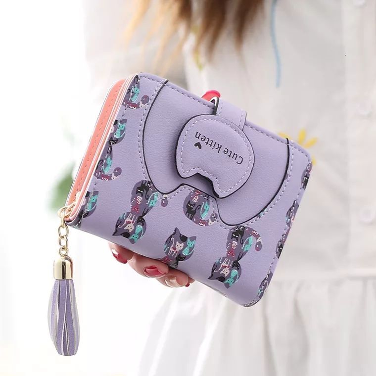Wallet Female Student Korean Version Short Cute Cat Coin Wallet 2024 New Mini Women's Card Wallet