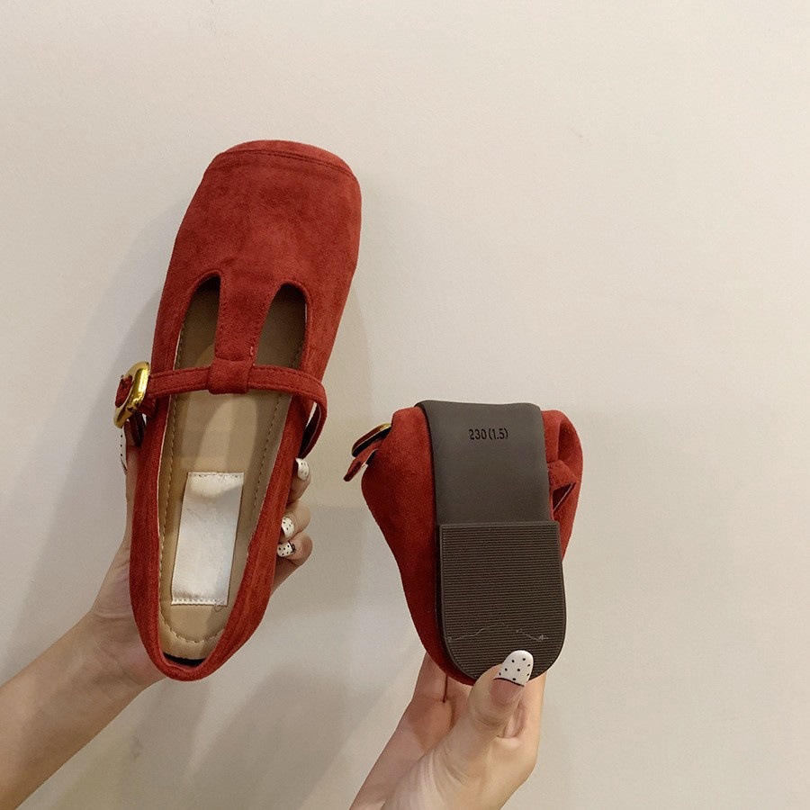 2025 S Fashion Designer Free Shipping New Mens Dress Shoes Ballet Flats Designer Shoe Women Round Head Low Heel Half Drag Womens Red Blue Brown Loafer