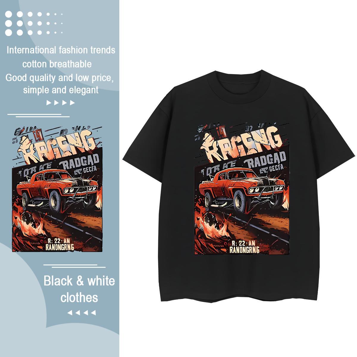 Classic T-Shirts for Women 230g 100% Cotton Short Sleeve O-Neck Street car Unisex Tshirts Soft Plus Size Custom Tops Tees