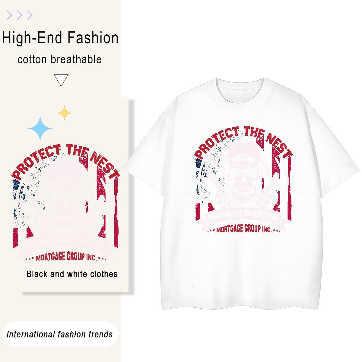 2024 DIY Women T Shirts 230g Cotton Round Neck Short Sleeve Sport skull Womens Tshirts Popular Custom Print Oversized Tops Tees