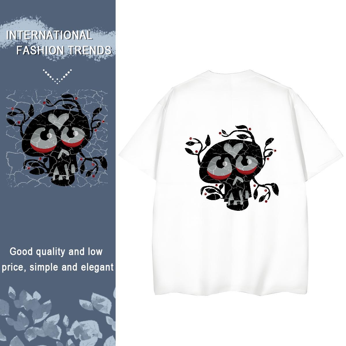 Custom T Shirts Women 230g Pure Cotton Breathable Short Sleeve Casual skull Womens Tshirts Designer Nice DIY Anime Tees Shirts