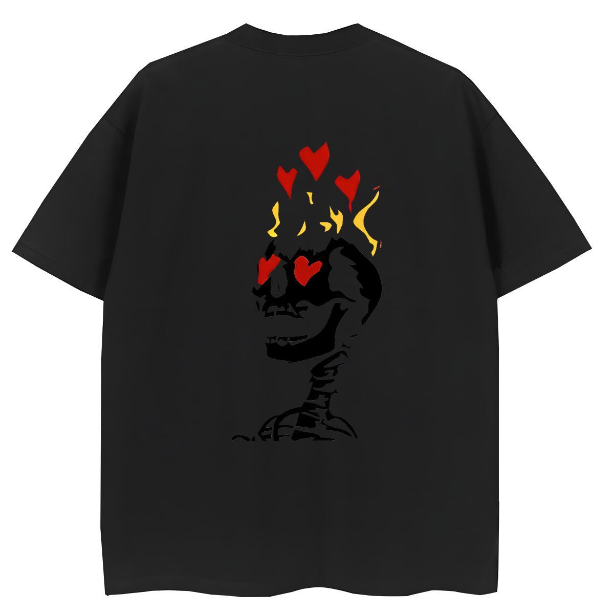 2024 Casual T Shirts Women 230g 100% Cotton Short Sleeve O-Neck Daily Outfit skull Women Tees Female Plus Size Custom Tees Shirts