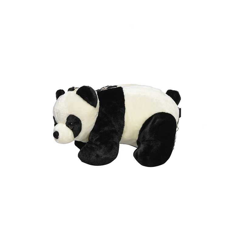 Korean style cute panda plush bag personalized cross shaped bag for girls Kawaii cartoon chain shoulder bag for women wallet shopping bag M241014