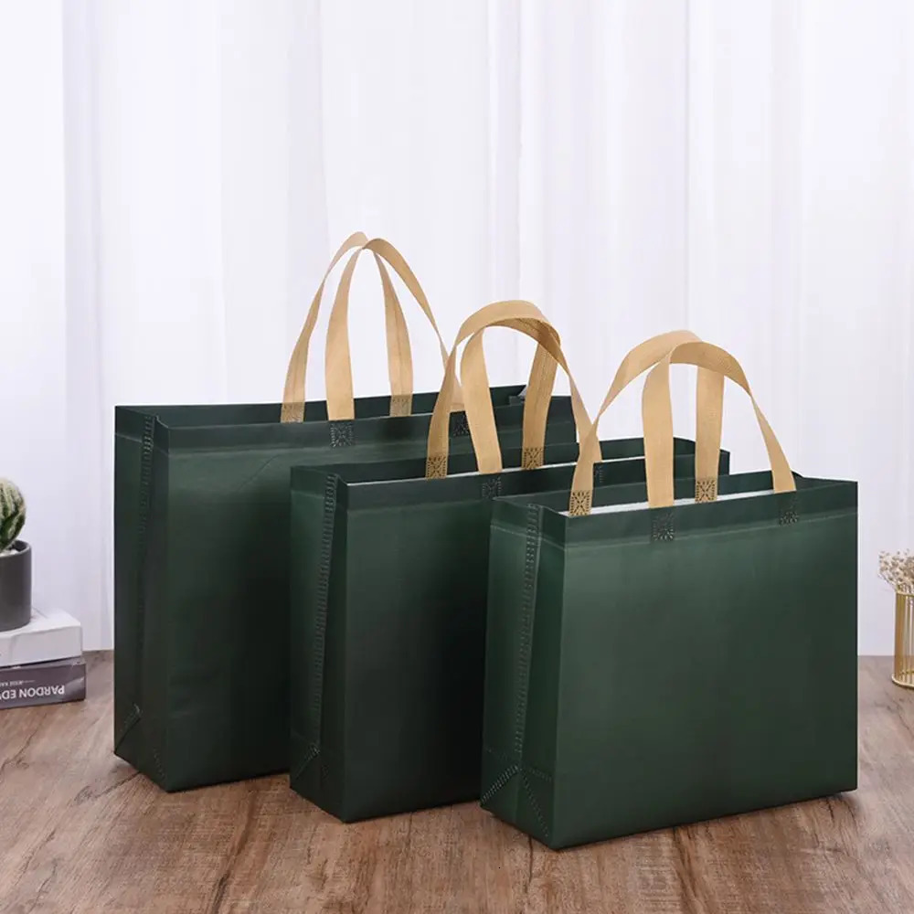 Durable with Handle DIY Green Blue Non Woven Tote Gift Bag Handbag Ecobag Eco Grocery 241011