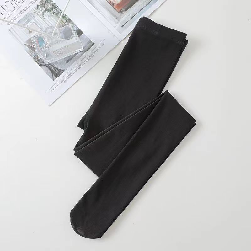 2025 New fashion Designer Autumn Winter Women s Black Translucent Bare Leg Artifact Silk Socks Bare High Waist Abdominal Tightening Cabin Crew Grey Pa