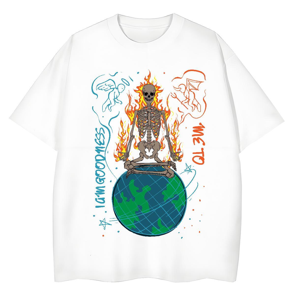 Designer T Shirt For Woman 100% Cotton 230g Comfortable Sport skull Womens Tshirts Free Shipping Custom Printed Clothes Shirt