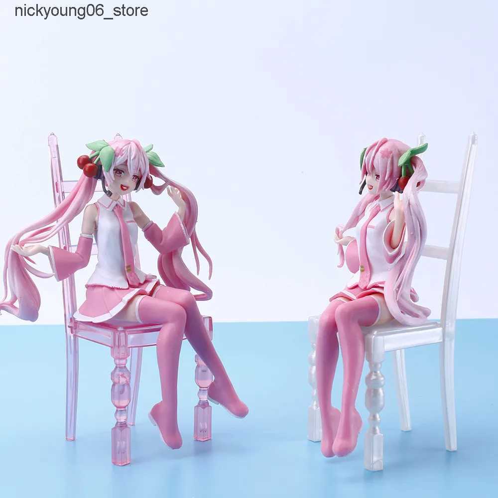 Action Toy Figures New Japanese Anime sakura miku Figure Sexy Character Ornaments chair Kawai Car Decoration Collectible Model Birthday Gift L240910