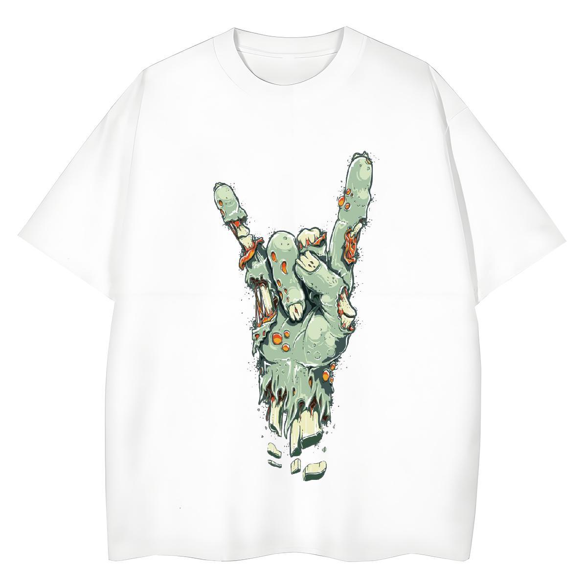 2024 T shirt 230g 100% Cotton Short Sleeve O-Neck Casual hands Unisex Tshirts High quality DIY Anime Tees