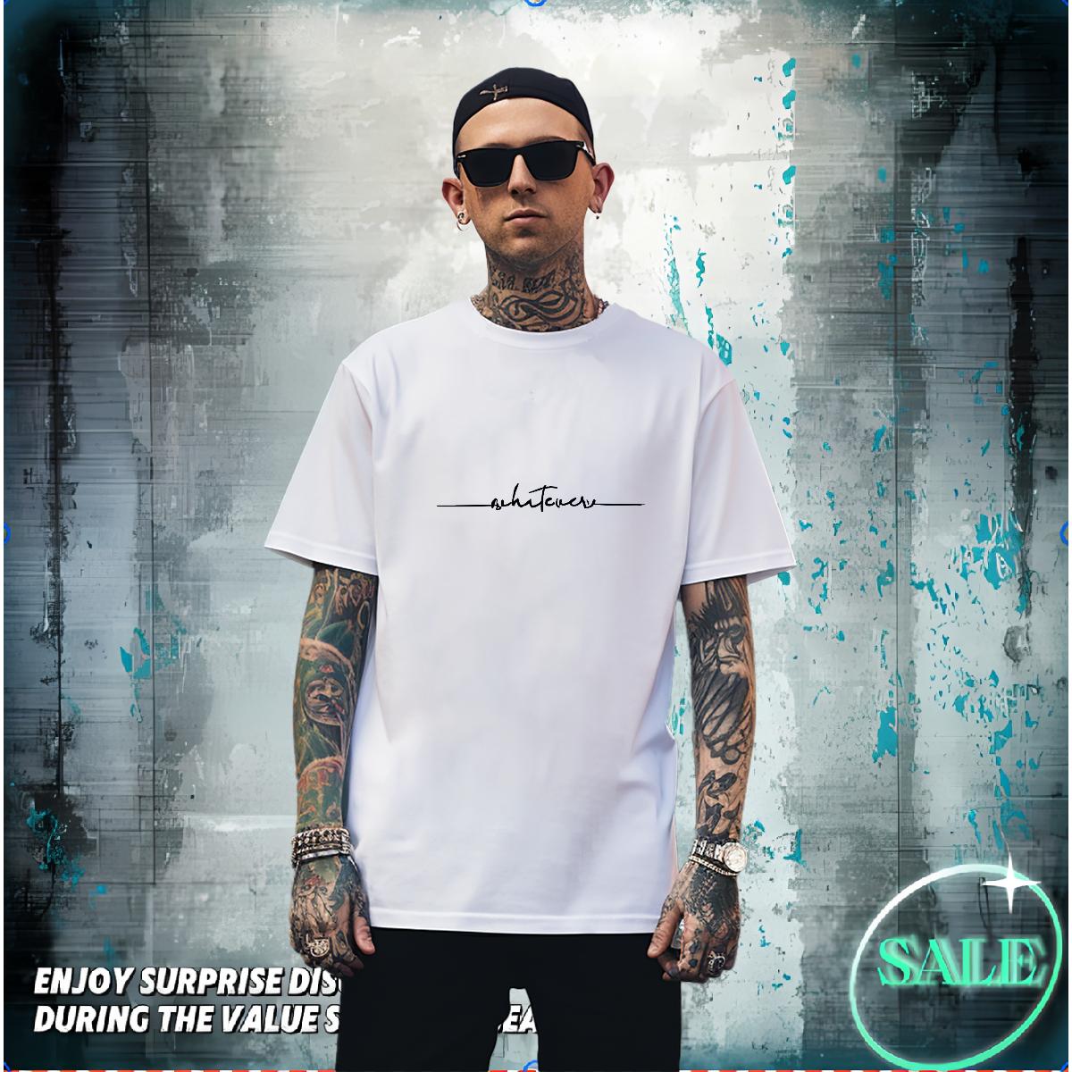 DIY Classic Letter Men Hip Hop Street Man T Shirt Breathable Short Sleeve Summer