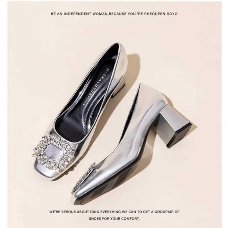 Women Flats Single Shoes Spring Autumn Solid Pu Rhinestone Mary Jane Shoes Casual Ladies Slip on Loafers Sliver Gold MoccassinLX241014
