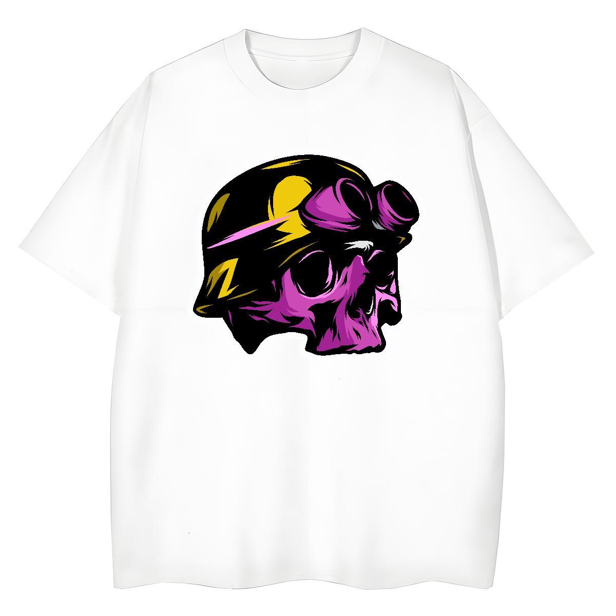 Casual New T Shirts Women 100% Cotton 230g Comfortable Hip Hop Street skull Women Tees Popular DIY Logo Tops Tees