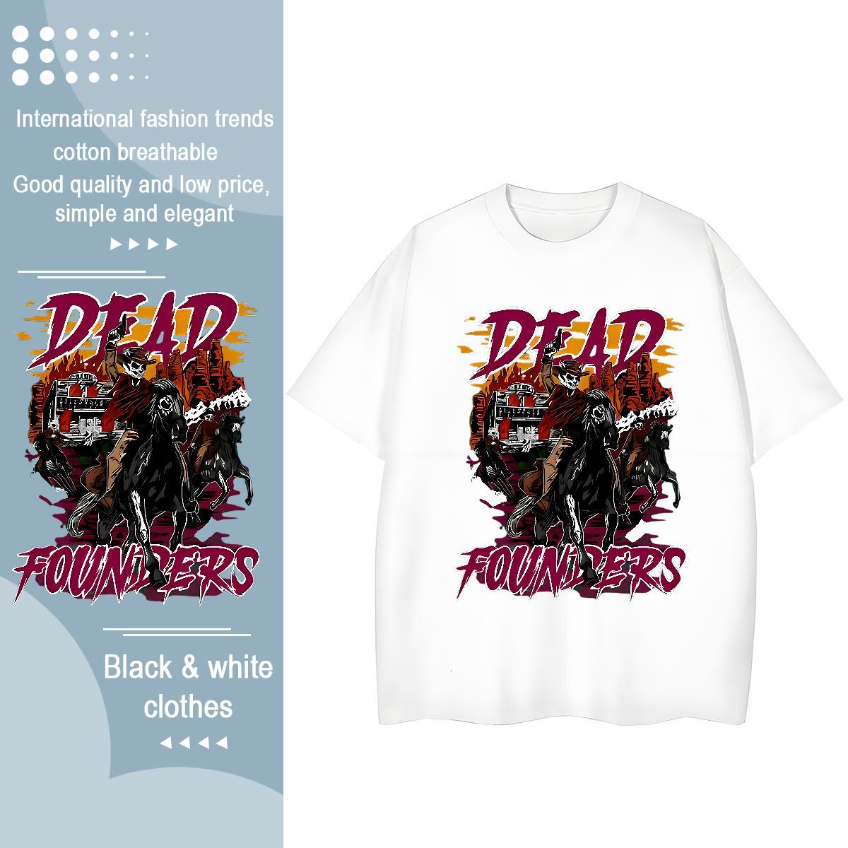 Classic T shirt 230g Cotton Breathable Short Sleeve Street Wear horse Women Tshirts Lady Customized Print Tees Shirts