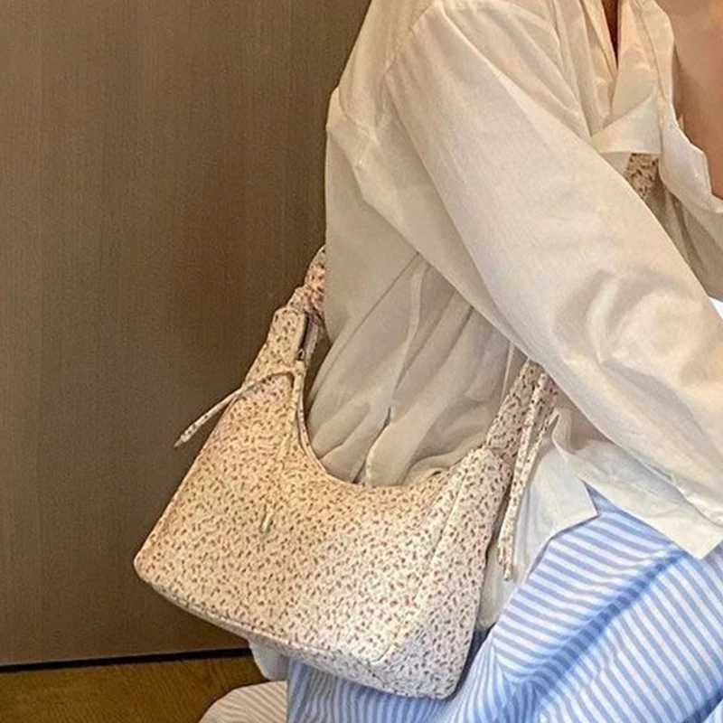 Folding floral handbag large capacity cross bag handheld shoulder bag M241014