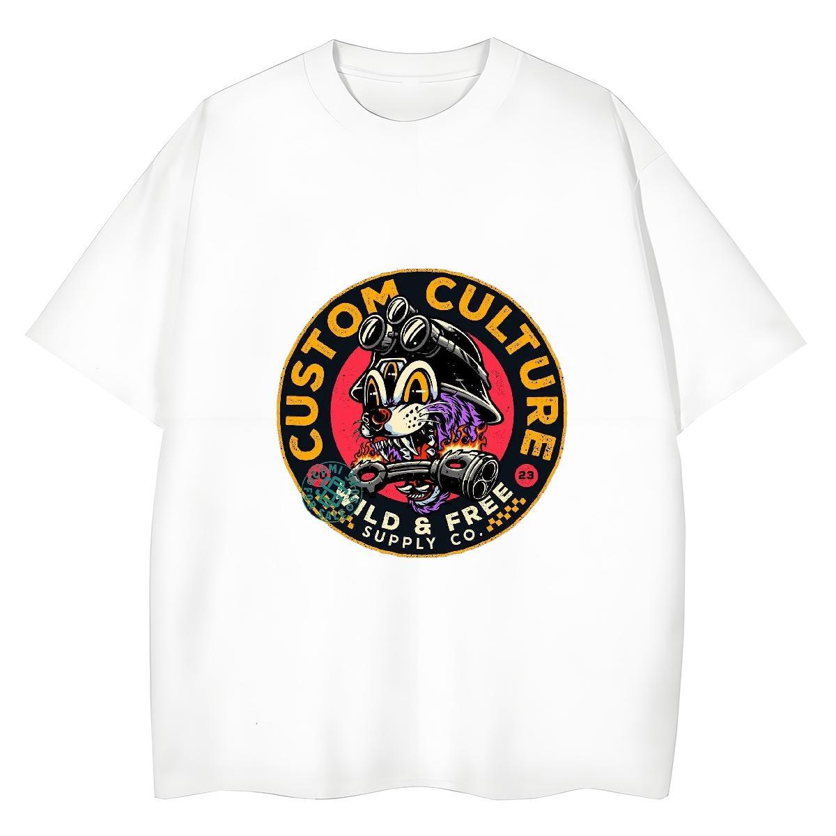 TOP Quality Women T Shirts 230g Cotton Short Sleeve O-Neck Home Outdoor skull Tshirt for Man Woman 5A Anime Print Tees