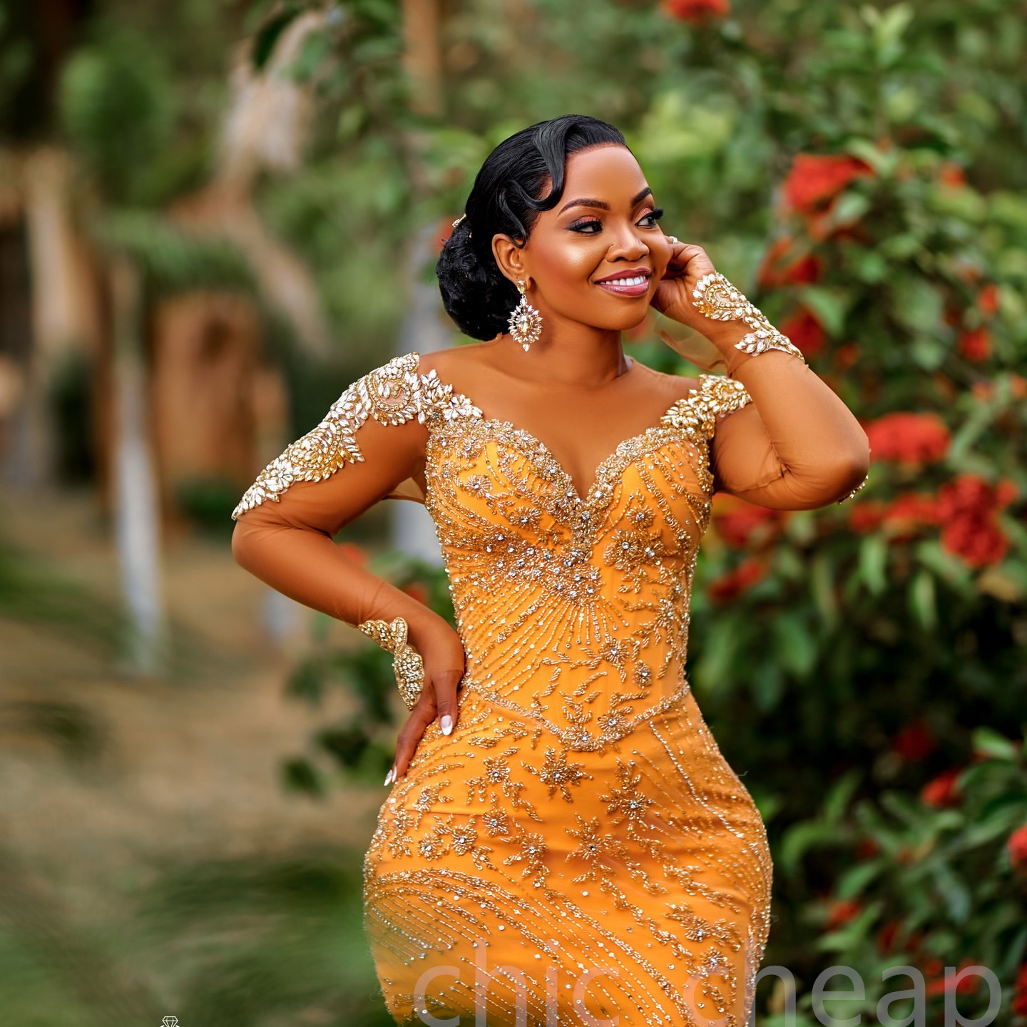 Aso Ebi 2024 Yellow Mermaid Prom Dresses Beaded Rhinestones Sequined Evening Formal Party Second Reception Birthday Gowns Dress For Special Occasions 