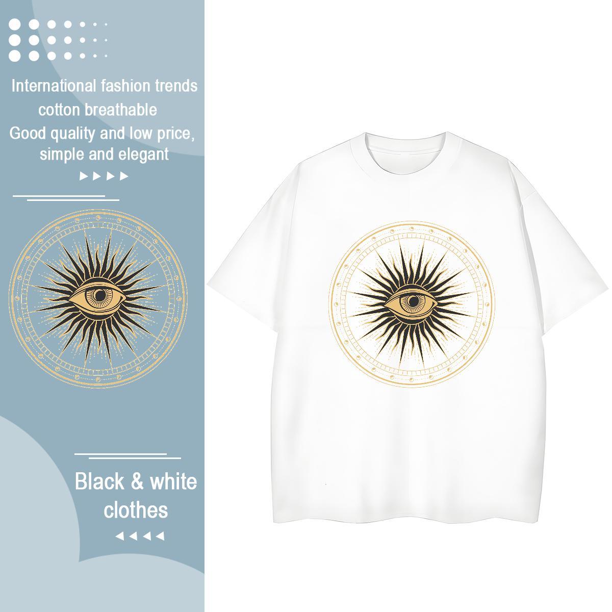 DIY T Shirt For Woman 230g Pure Cotton Short sleeve Soft Beach eyes Tshirt for Man Woman Designer Skull Tees Shirts