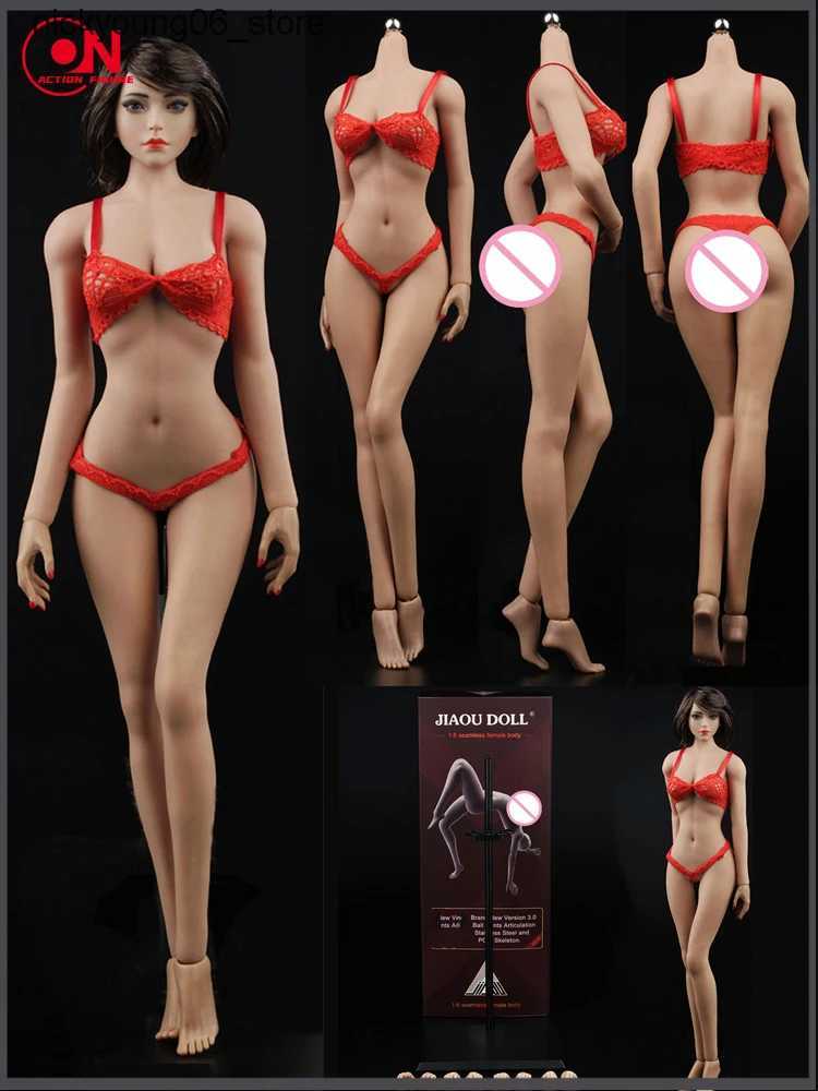 Action Toy Figures JIAOU DOLL 1/6 Flexible Female Seamless Body 12-inch Small Mid Large Breast Action Figure Multicolor Skin Asian Europen Body L24091